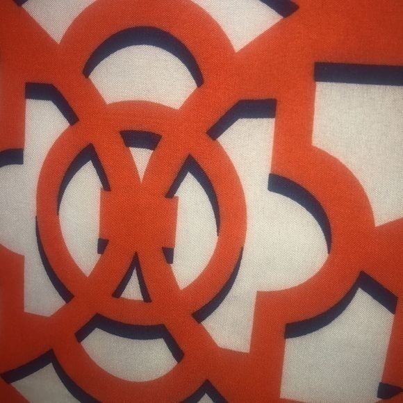 Size 30 x 24 button top closure Pillow shams in orange white and navy - Picture 2 of 7